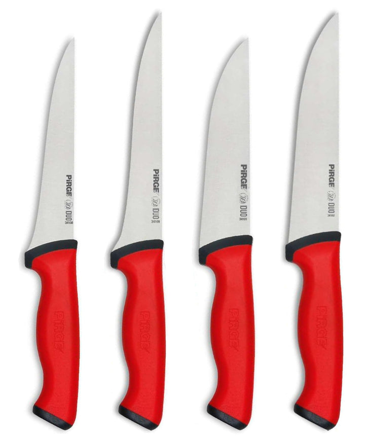 Pirge Duo Metzgermesser Set 4 TLG Schlachtermesser Rutschfester Griff - Fleischermesser - Stechmesse