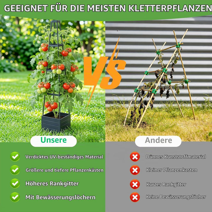 BRGD 2 Pack Selbstbewässerung Tomatentopf mit Rankhilfe, Pflanzkübel Pflanzenstütze für den Anbau vo