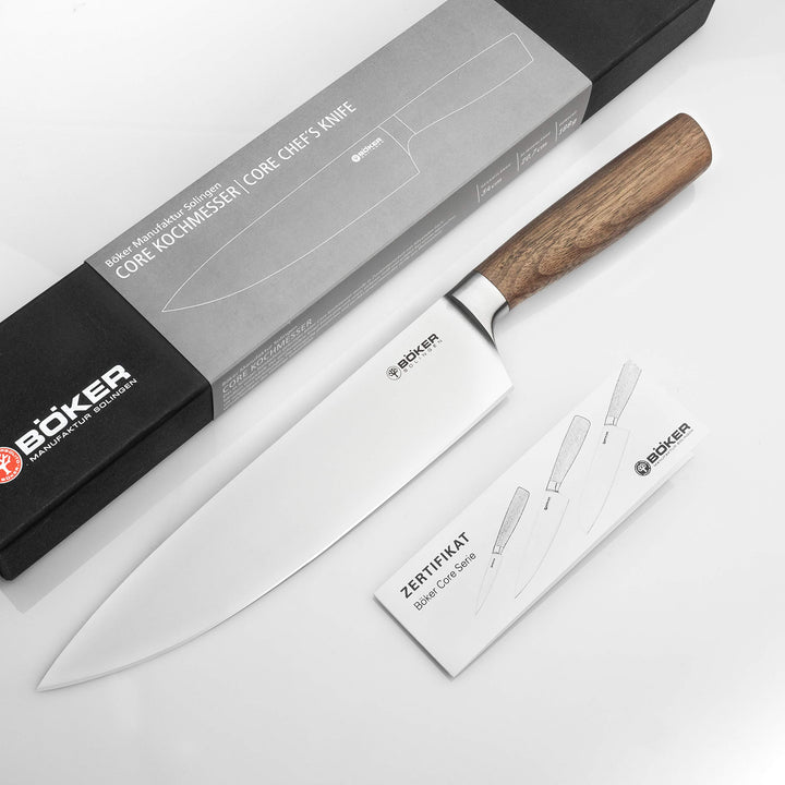 BÖKER SOLINGEN® Core Küchenmesser - Profi Chef-Messer mit extrem scharfer, geschmiedeter Klinge in G