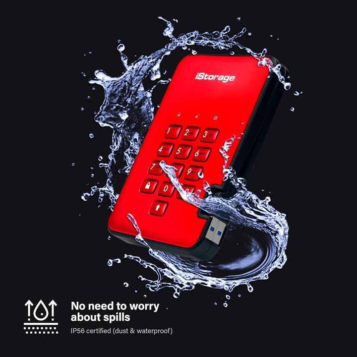 iStorage 182999 diskAshur2 SSD 2TB - Red SSD 2TB Rot, SSD 2TB Rot