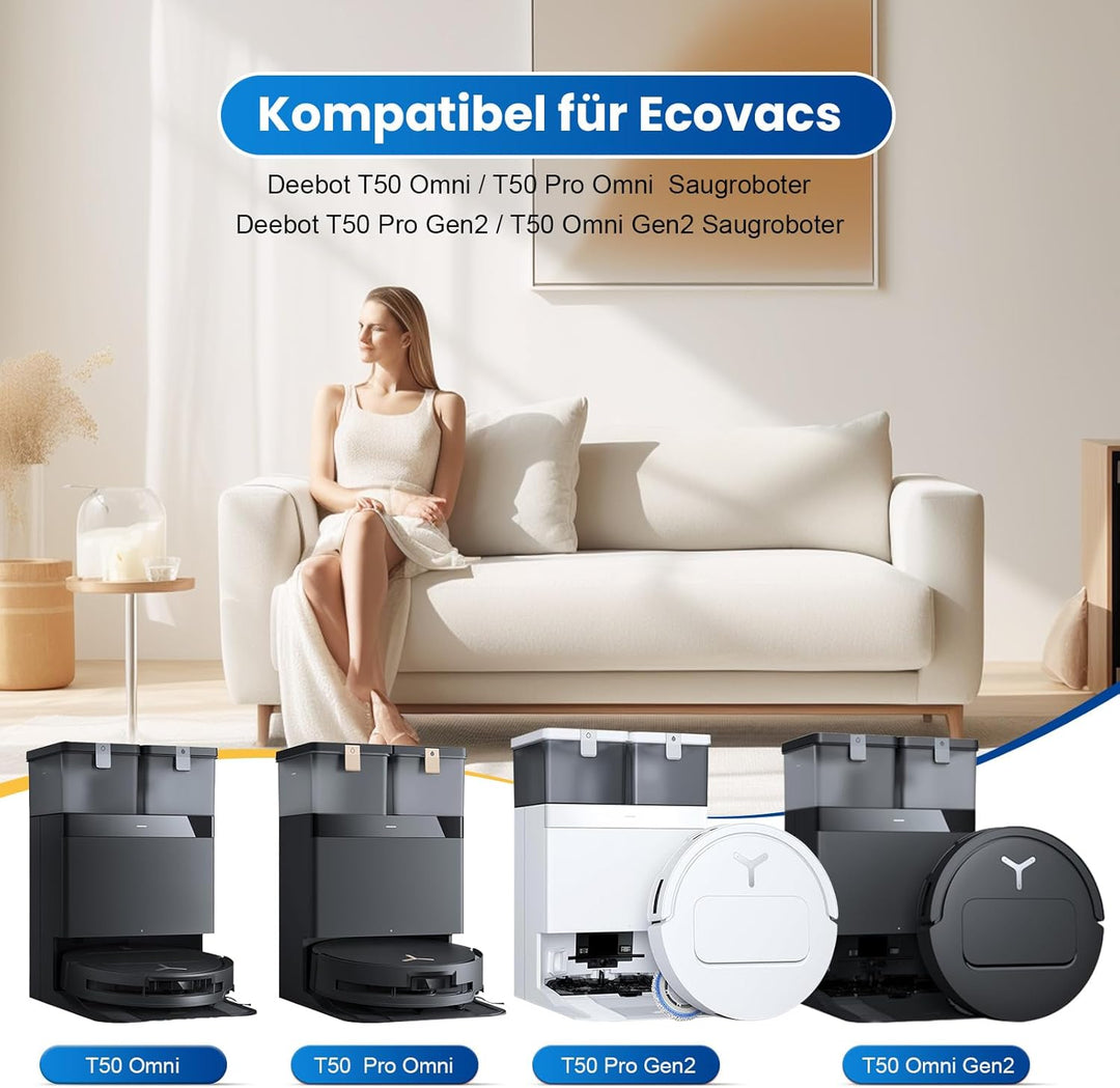 27 Stück Zubehör für Ecovacs Deebot T50 Omni / T50 Pro Omni / T50 Pro Gen2 / T50 Omni Gen2 Saugrobot
