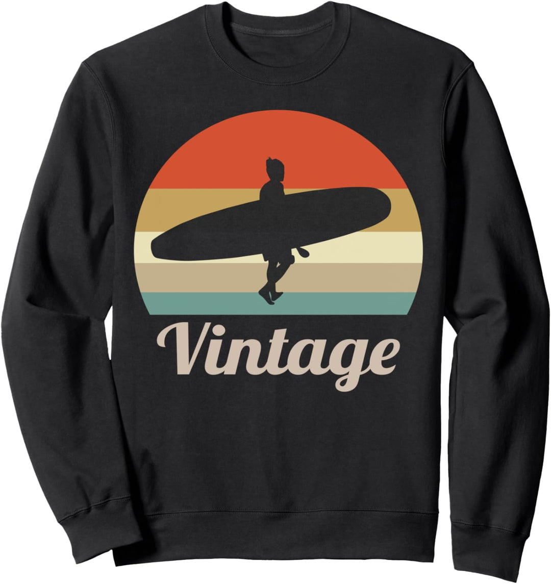 Vintage Retro Surfer Surfen Surfboard Wassersport Meer Ozean Sweatshirt