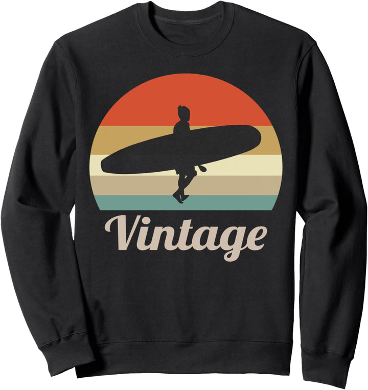 Vintage Retro Surfer Surfen Surfboard Wassersport Meer Ozean Sweatshirt