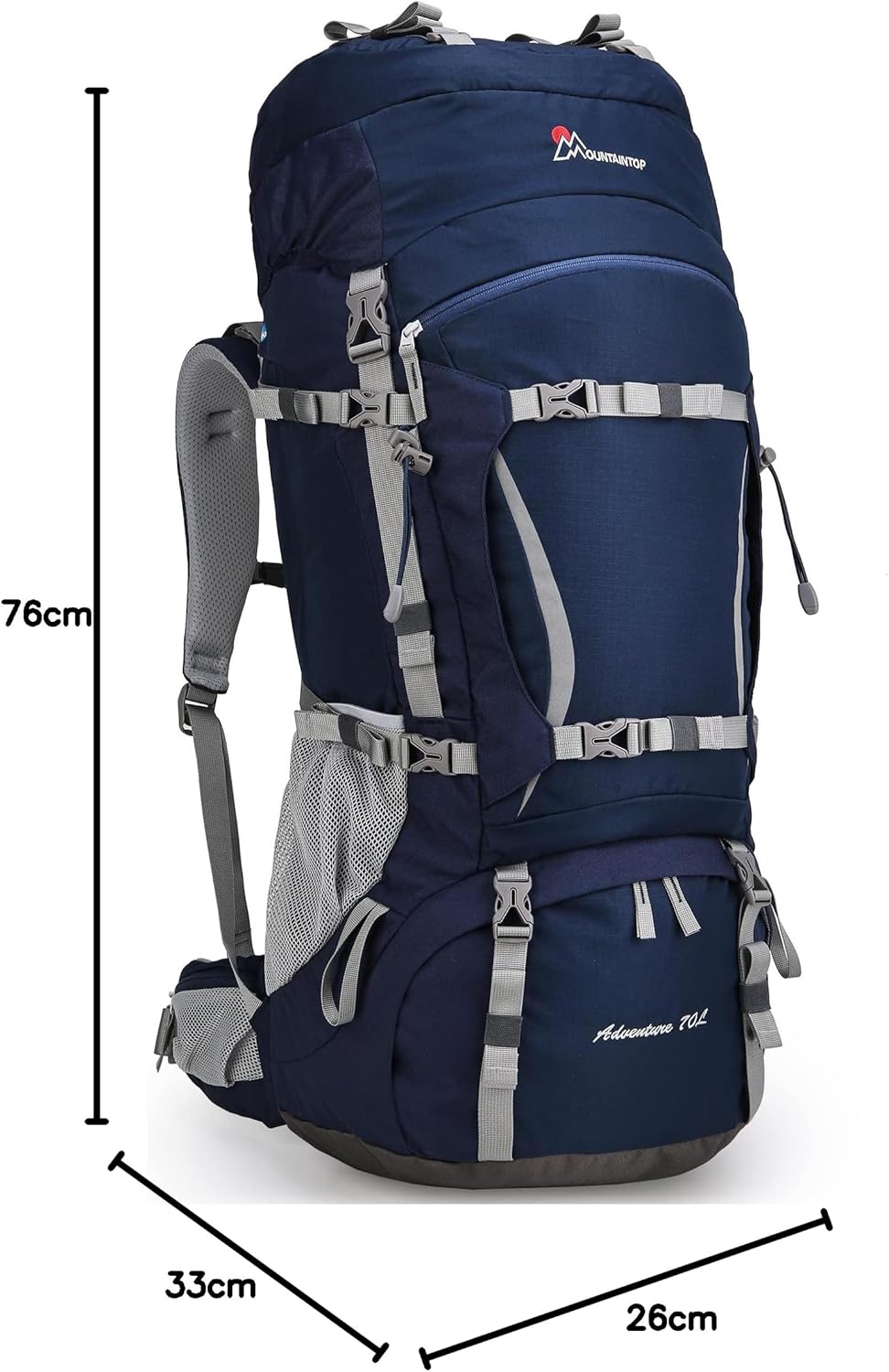 MOUNTAINTOP 70L Trekkingrucksack Innenrahmen Rucksack Wanderrucksack Herren Damen Backpacking Rucksa