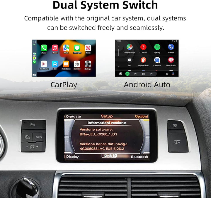 EZoneTronics Wireless CarPlay & Android Auto Retrofit Kit Decoder für Audi A6/Q7 2009-2015 mit MMI 3