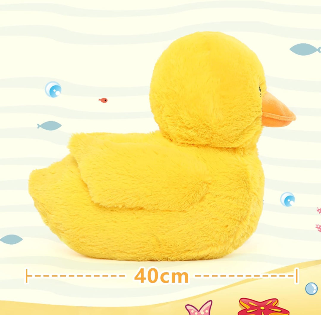 MorisMos Gelb Enten Kuscheltier XXL mit 5 Babys im Bauch, 40cm Cute Plüschtier Enten Duck, Weich Plü