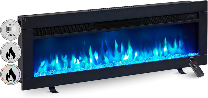 BALDERIA Elektrokamin Agnes 40" | 3in1 Elektrischer Stand-, Wand- oder Einbaukamin mit 3D-Flammeneff