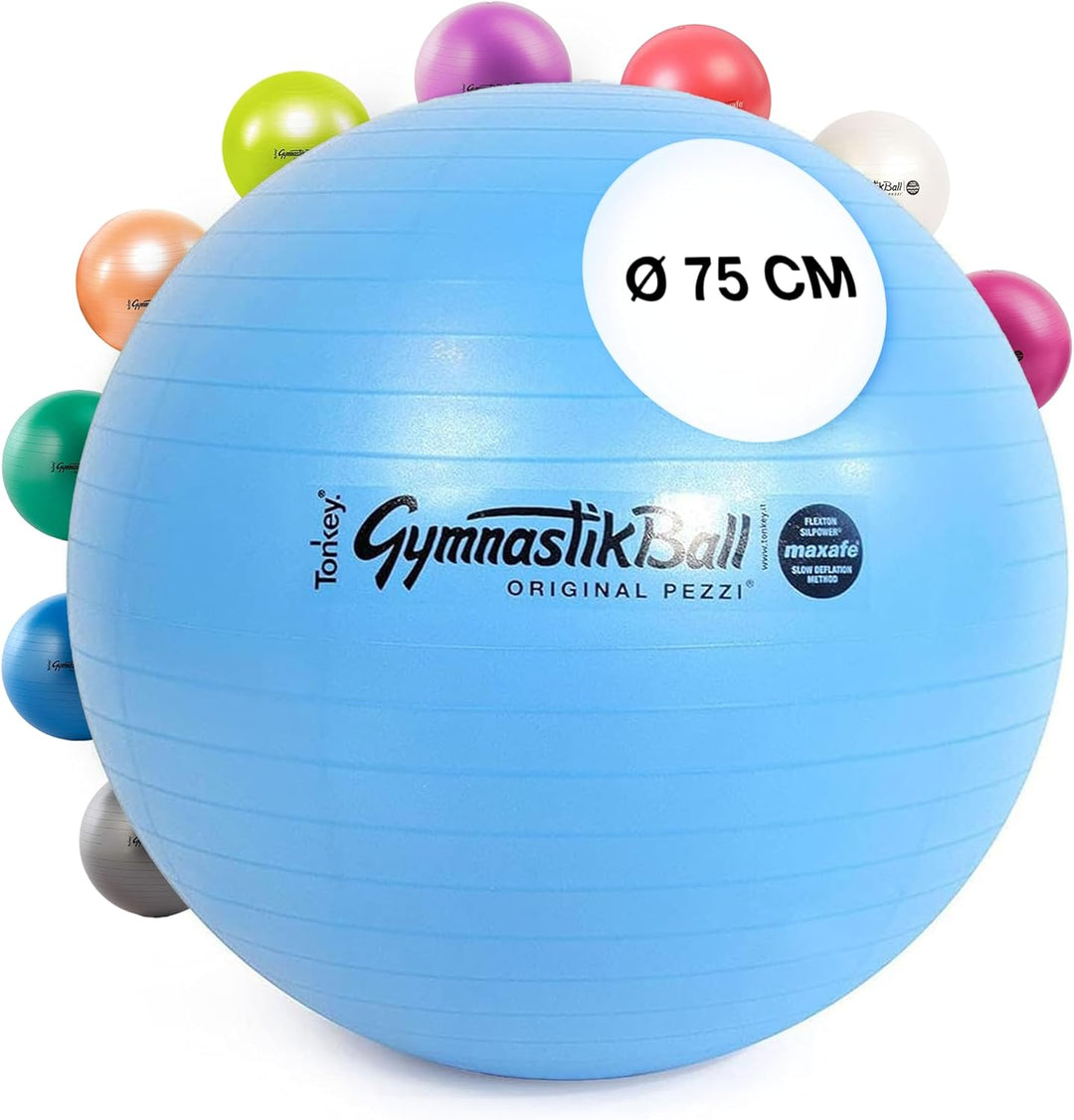 ATC Handels GmbH PEZZIBALL MAXAFE Gymnastikball 42, 53, 65, 75cm Hellblau Ø 75 cm - bis 185 cm Körpe