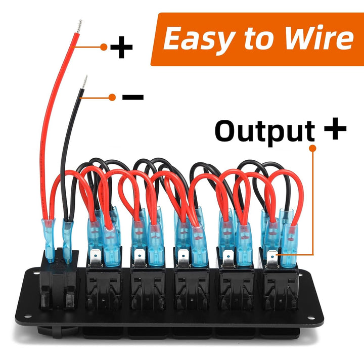 12V/24V Schalter Panel Schaltpanel, Dual-USB-Ladegerät 4.8A LED Voltmeter, Zigarettenanzünder 5 Kipp