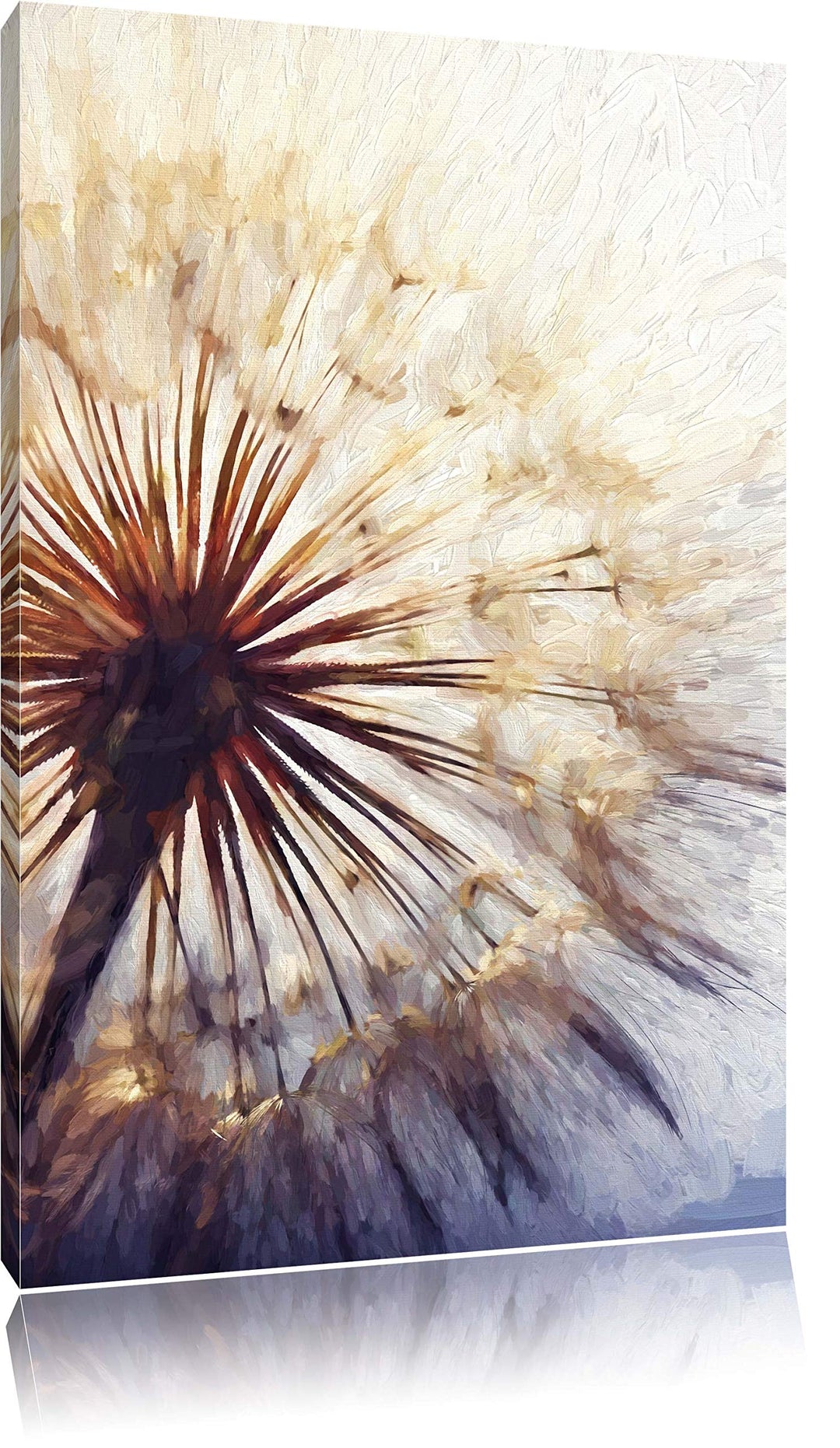 Pixxprint Schöne Pusteblume Pinsel Effekt, Format: 100x70 auf Leinwand, 100x70