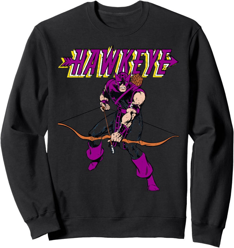 Marvel Hawkeye Retro Classic Pose Bow Arrow Sweatshirt