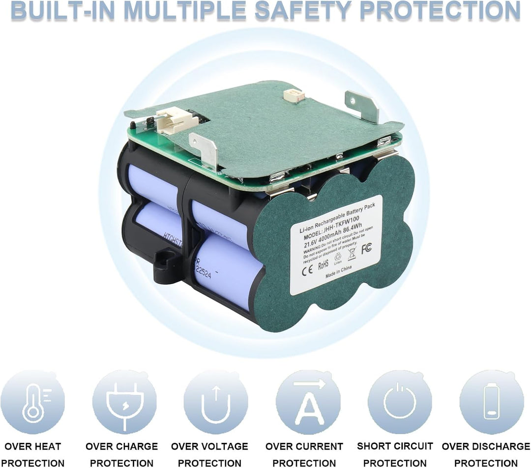 MXJFYY 21,6 V 4000 mAh Lithium-Ionen-Ersatzakku, kompatibel mit Zubehör für kabellose Handstaubsauge