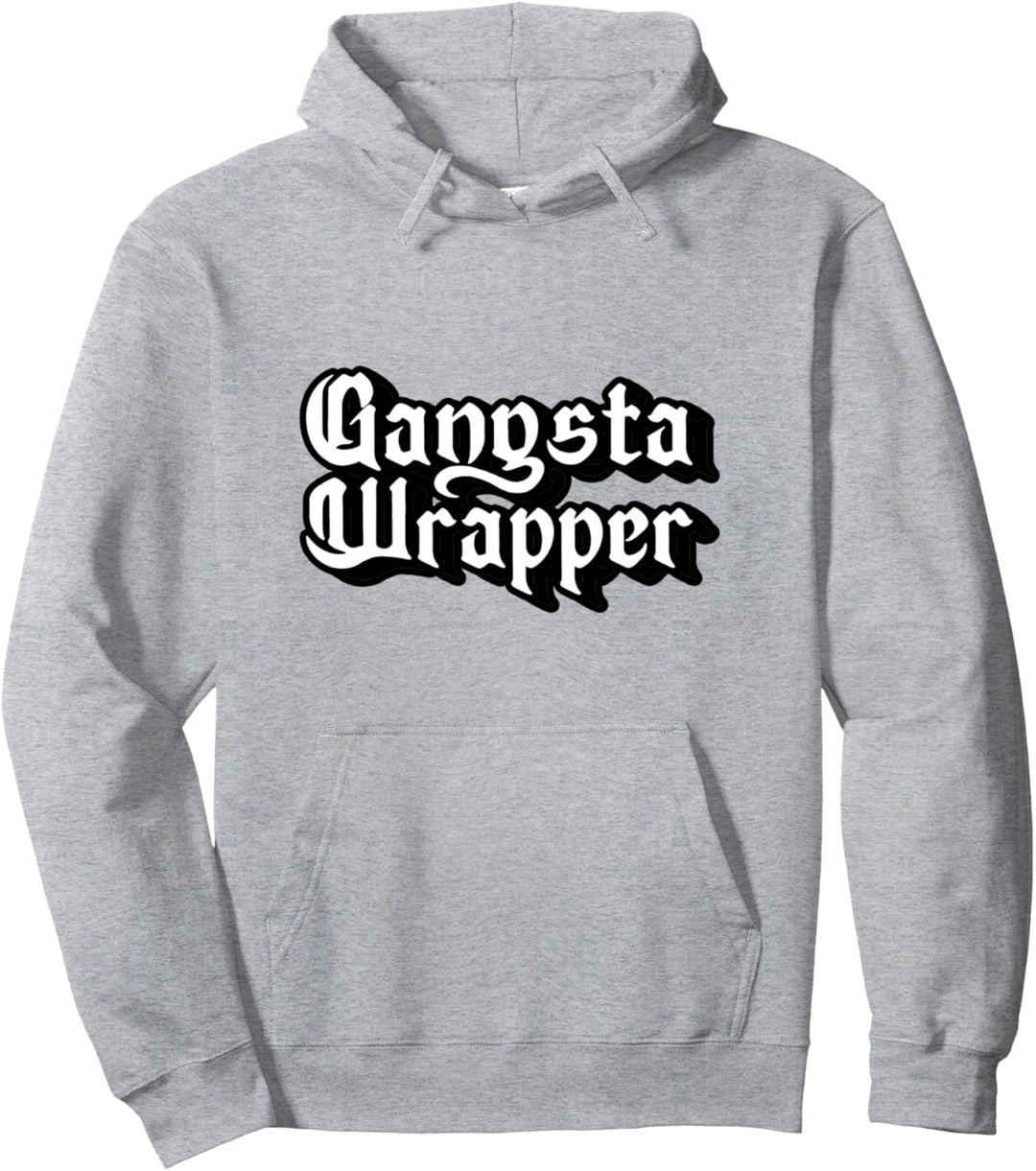 Gangsta Wrapper! Fun & Funny Christmas Holiday Graphic Pullover Hoodie