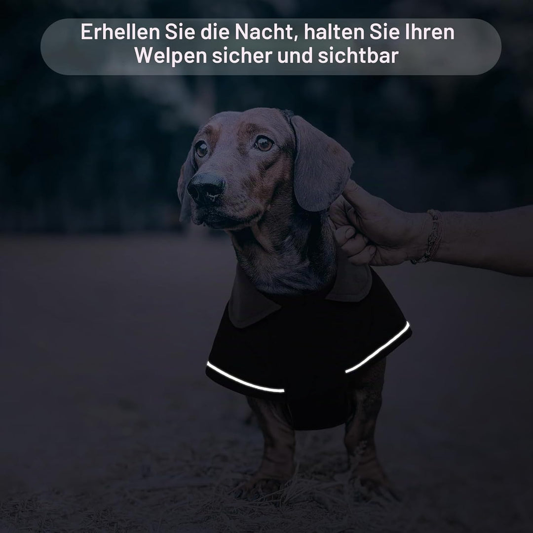 Hjyokuso Hundemantel Dackel, Winddichter Wasserdichter Wintermantel Für Dackel Hunde, Hundejacke Für