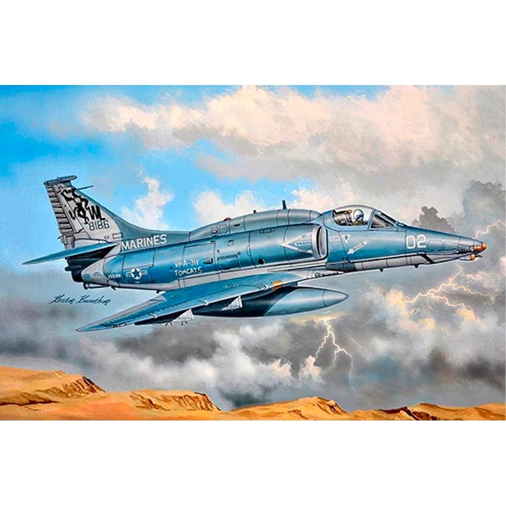 Hobbyboss HBB87256 1:72-A-4M Sky Hawk Modellbausatz Massstab, geformte Farbe