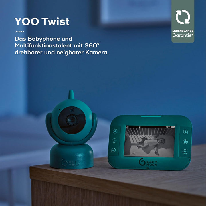 Babymoov Babyphone mit Kamera YOO-Twist - 360 Grad Kamera mit Fernsteuerung, 3,5" Bildschirm, Sleep