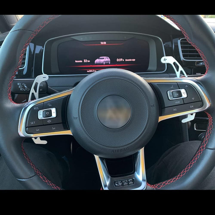 HIBEYO 2 Stücke Lenkrad Schaltwippen Verlängerung Paddles Lenkrad für VW GOLF GTI R R-line GTD GTE M