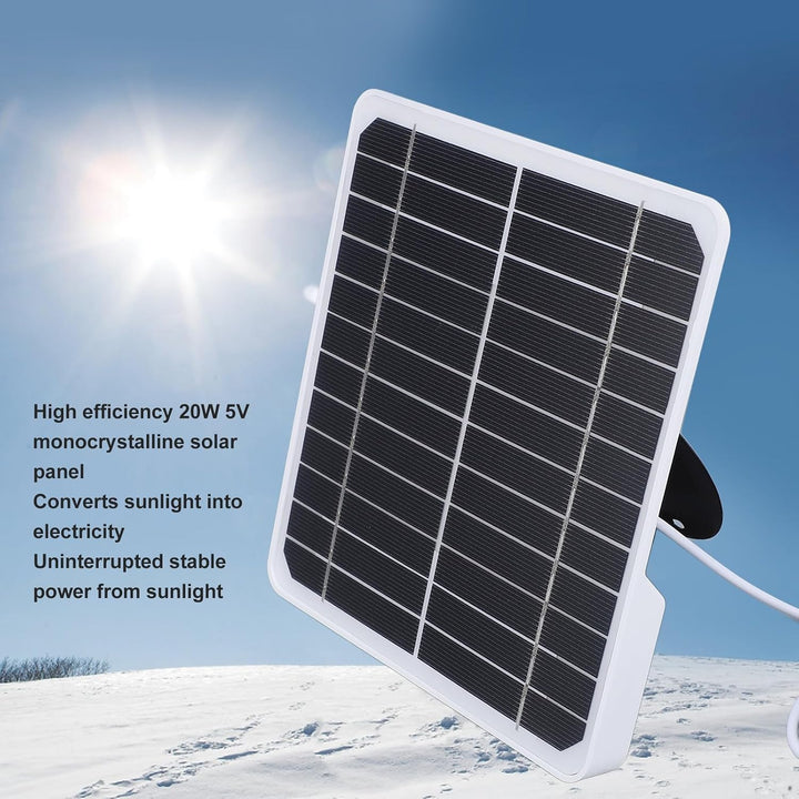 20 W 5 V Monokristallines Solarpanel, Wand-Solarpanel-Ladegerät mit 9,8 Fuss Langem Kabel, IP68 Wass