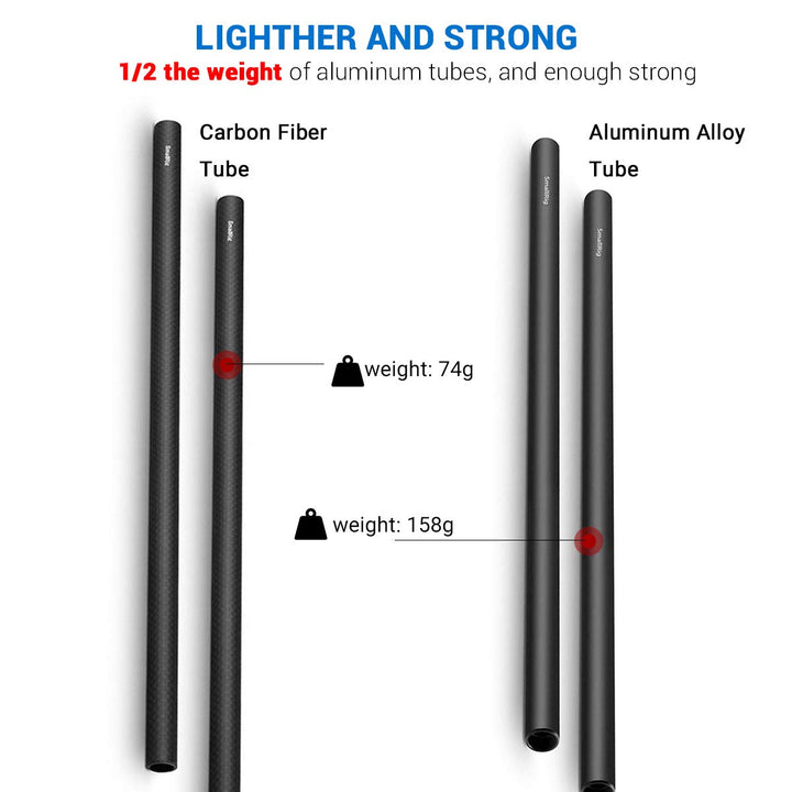 SMALLRIG DSLR Rigs 15mm Carbon Fiber Stangen - 30cm / 12inch (2 Stück) - 851 12 inch/ 30cm, 12 inch/