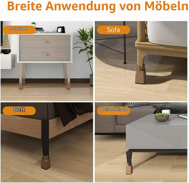 RCHYFEED Verstellbare Betterhöhung Möbelerhöhung 10cm mit Schraubklemme, Betterhöher 4 Zoll Schwerla
