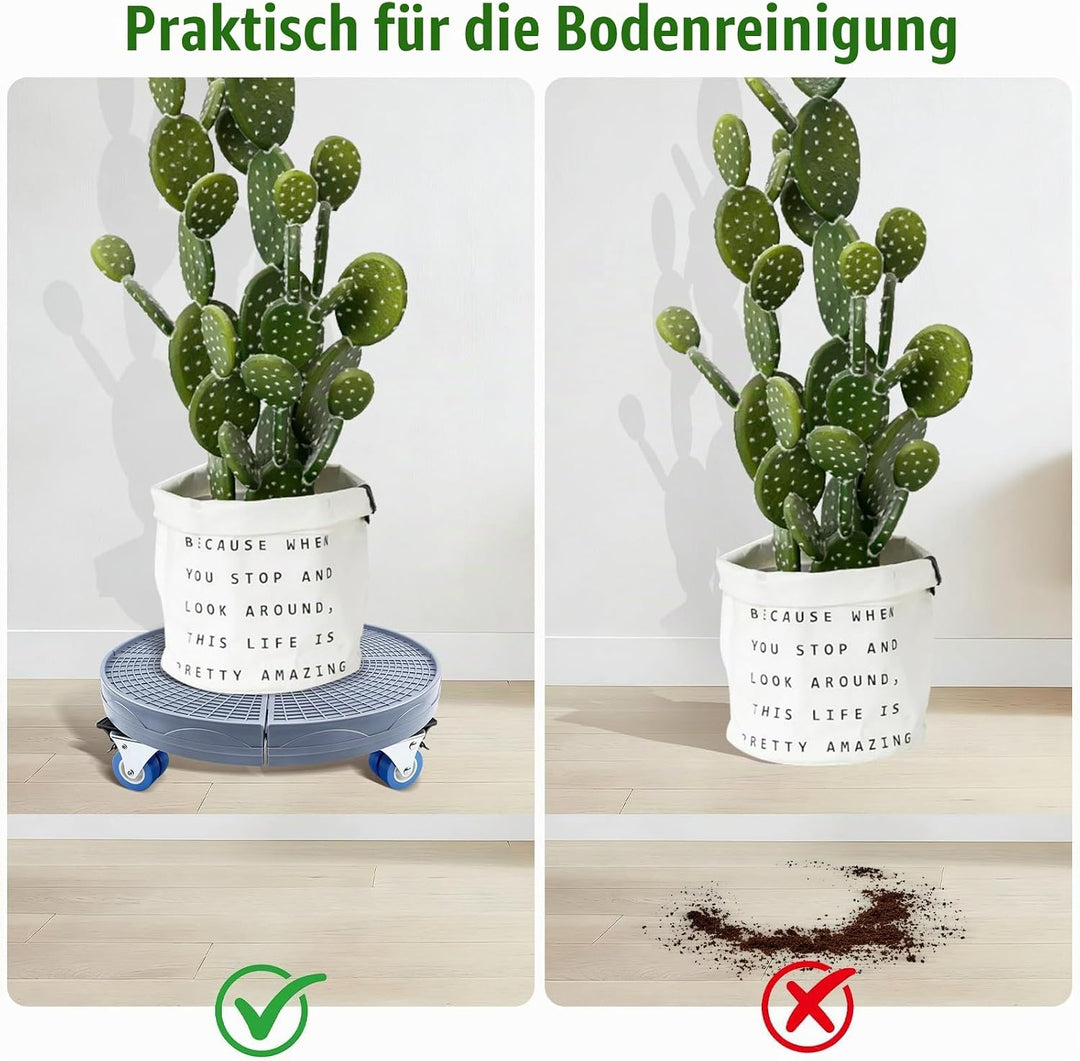K KASONIC Pflanzenuntersetzer mit 4 Rollen, 150KG Tragkraft, 37-43cm Verstellbarer Rollstand für Inn