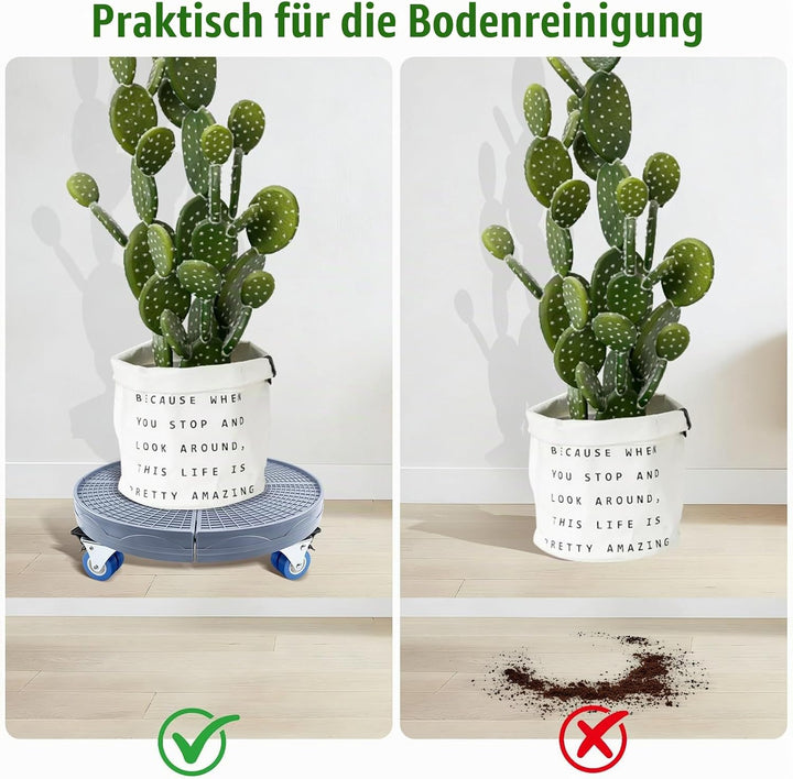 K KASONIC Pflanzenuntersetzer mit 4 Rollen, 150KG Tragkraft, 37-43cm Verstellbarer Rollstand für Inn