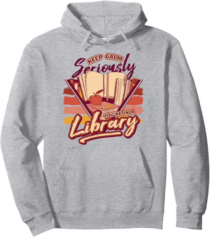 Library Silence Lustiger Bibliothekar Keep Calm Lesen Pullover Hoodie