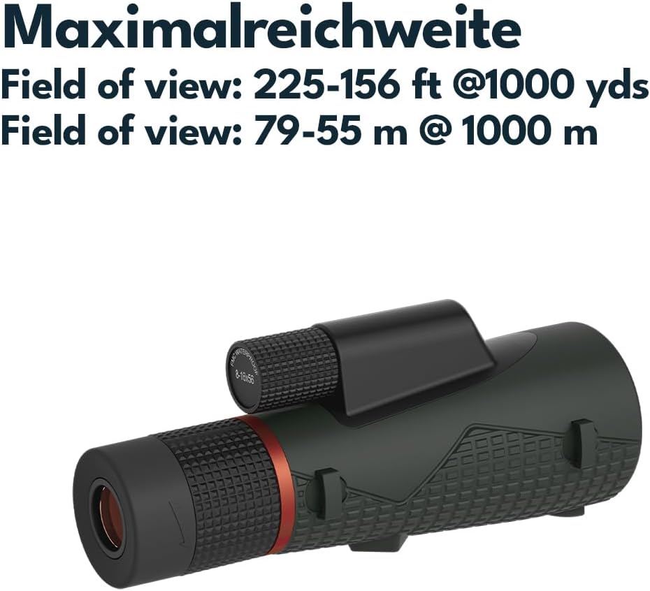 Vector Optics SCMO-04 Forester 8-16x56 ED taktisches Monokular für Sport, Freizeit, Jagd, Camping un