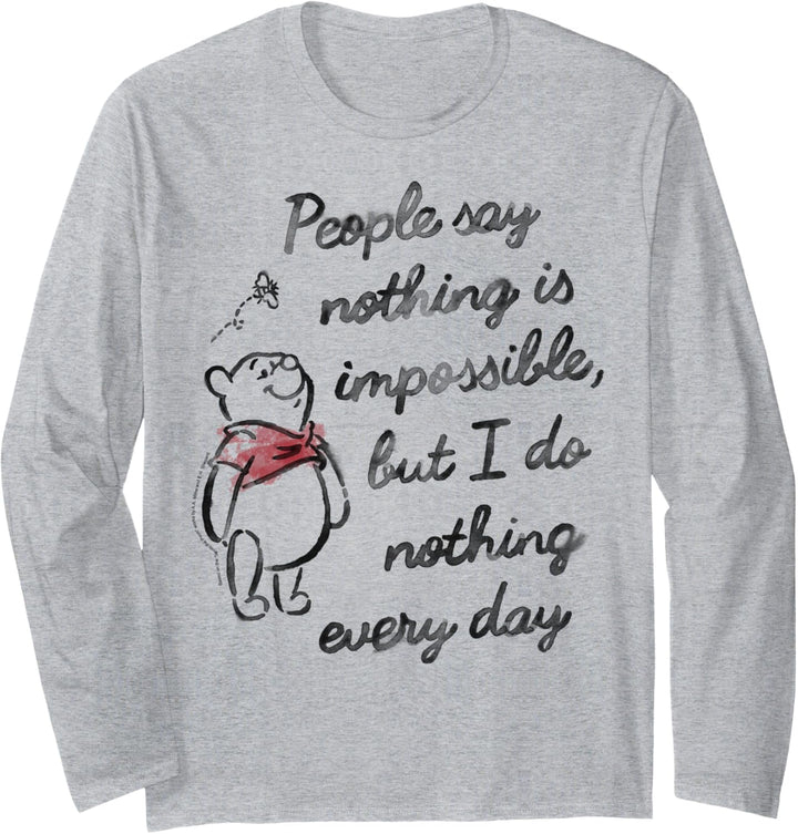 Disney Winnie The Pooh People Say Nothing Is Impossible Langarmshirt