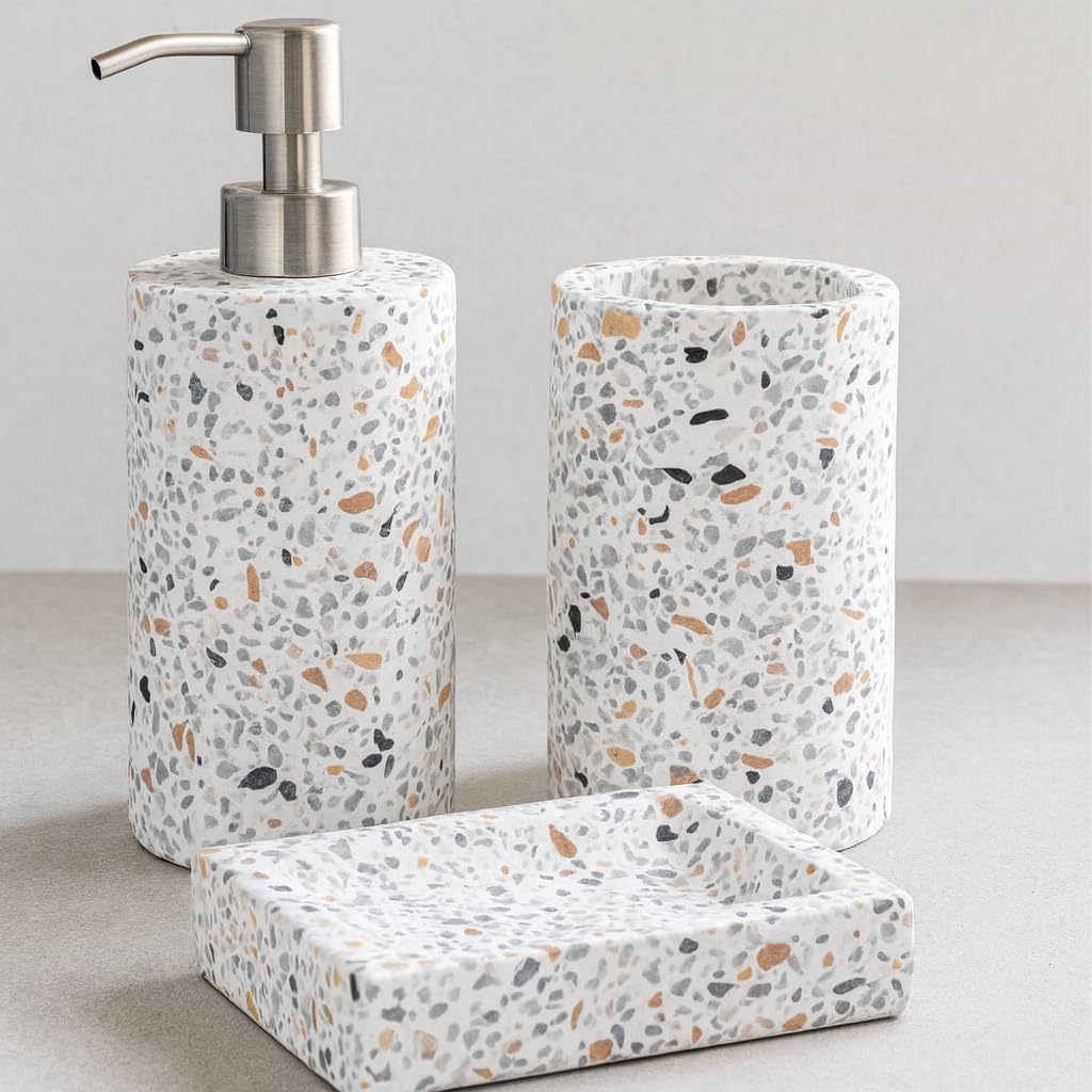Badezimmer-Bürstenhalter weiss Granit-Effekt elegant 10 cm Modell 38, Modell 38