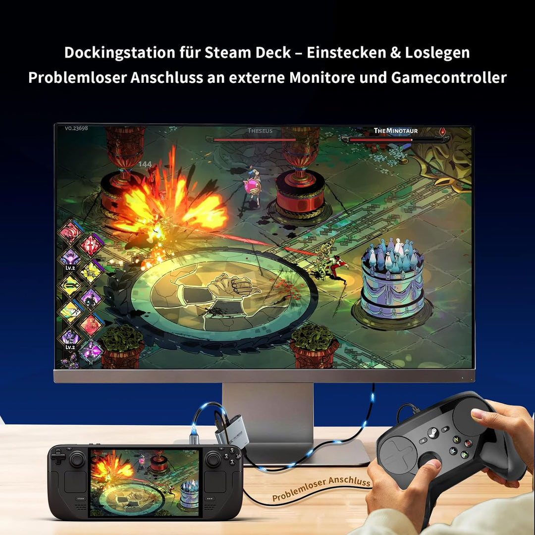 Guermok 5-in-1 USB-C Hub, Switch 2 Travel Dock, USBC to HDMI 4K@60Hz Display, PD 100W, 2×USB-A 3.0 5