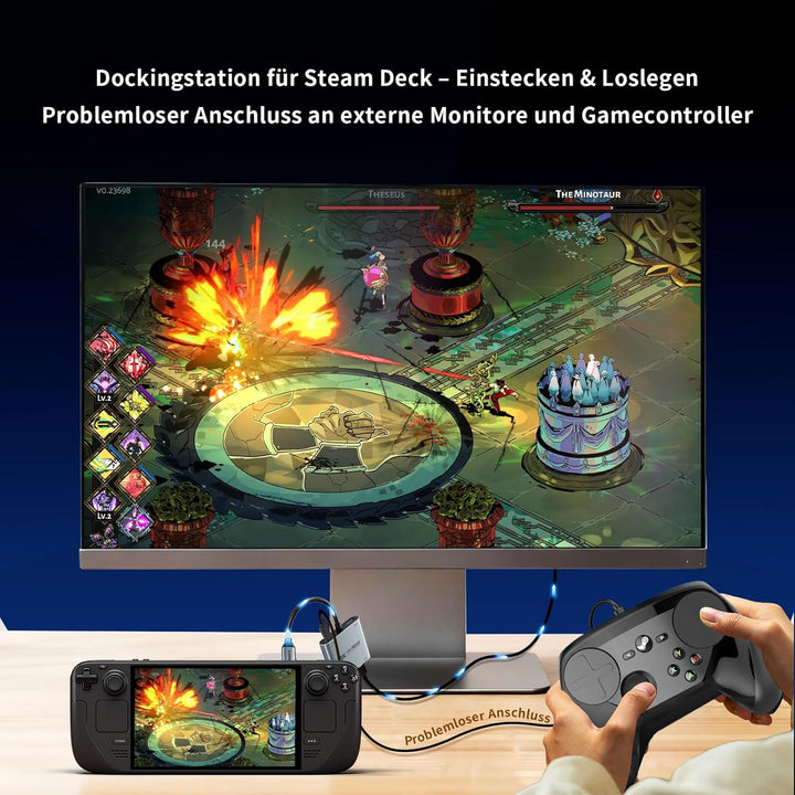 Guermok 5-in-1 USB-C Hub, Switch 2 Travel Dock, USBC to HDMI 4K@60Hz Display, PD 100W, 2×USB-A 3.0 5