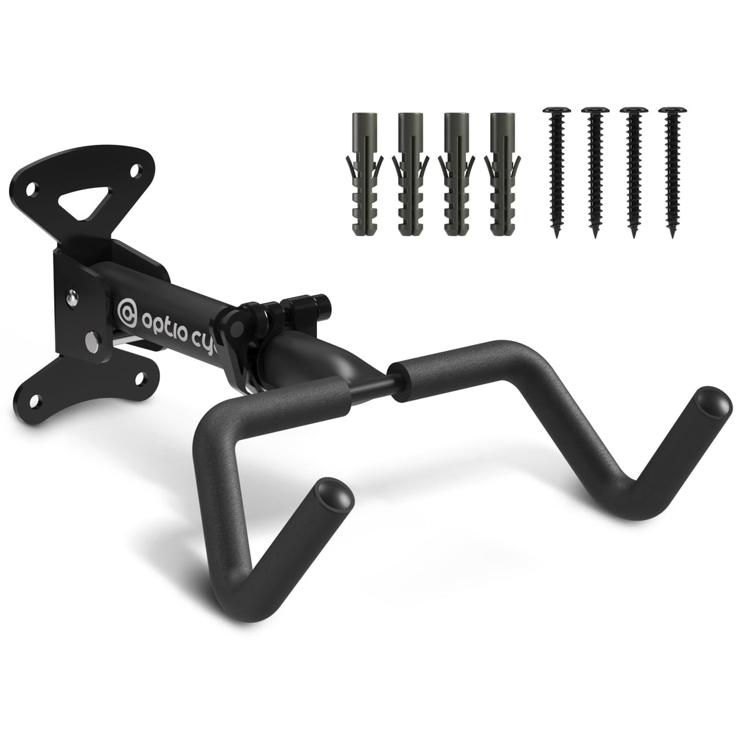 Optio Cycle Fahrrad Wandhalterung Vertikal Klappbar | Metall Fahrradhalterung Wand | Fahrrad Wandhal