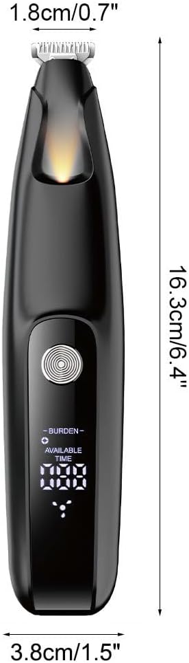 Hundepfoten Trimmer, Wasserdicht Haustierrasierer mit LED-Licht und Bildschirm, Wiederaufladbar Fell