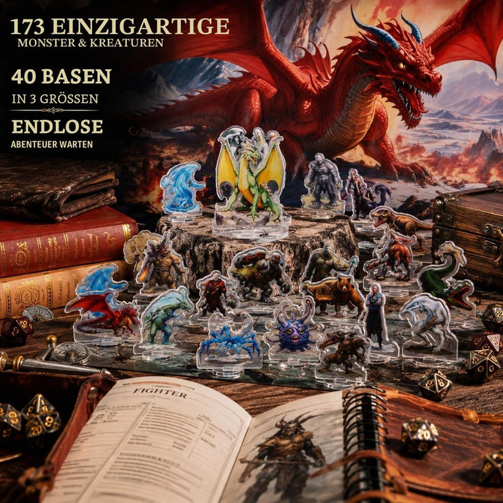 DND Miniatures Dungeons and Dragons Starter Set 170 Minis für DND 5E Maps Pathfinder Accessories Fla