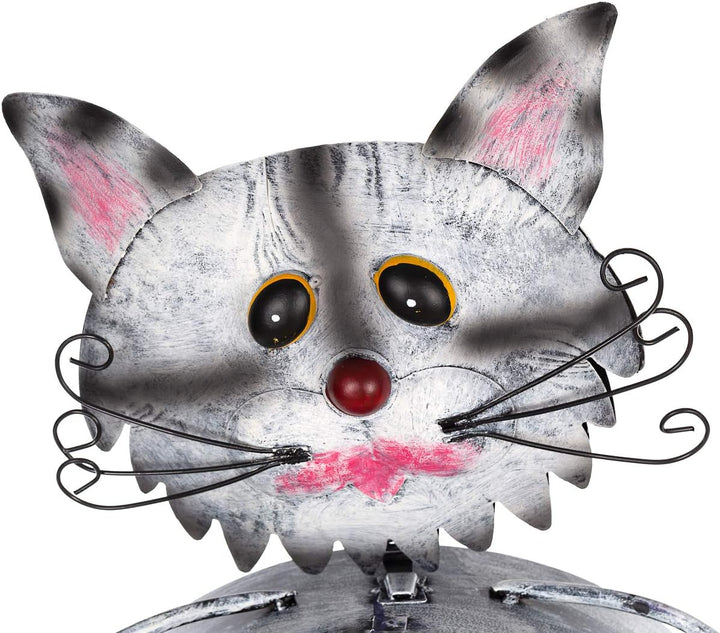 Briefkasten Katze 12A478-2 Handbemalt Metall Zeitungsrohr Wandbriefkasten 74cm Briefkasten-katze-sw,