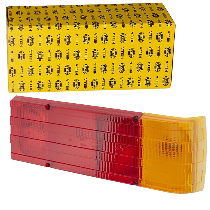 HELLA Rückleuchte - Glühlampe - 12V - Einbau/geschraubt - ECE - Lichtscheibenfarbe: rot/gelb - Steck