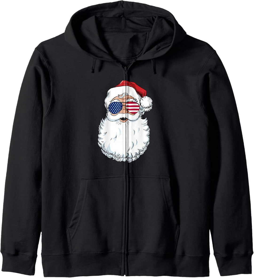 Santa Claus Patriotic USA Sunglasses Christmas in July Santa Kapuzenjacke