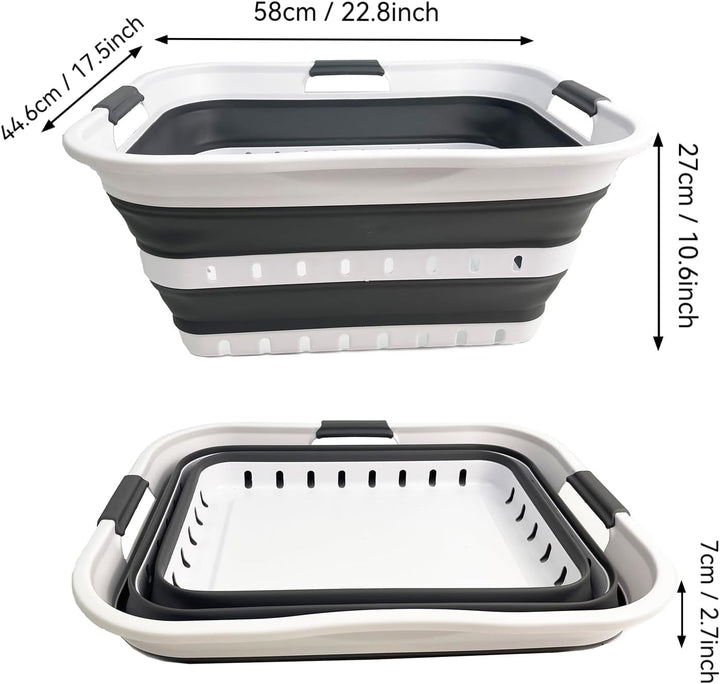 SAMMART Collapsible Plastic Laundry Basket - Foldable Pop Up Storage Container/Organizer - Portable