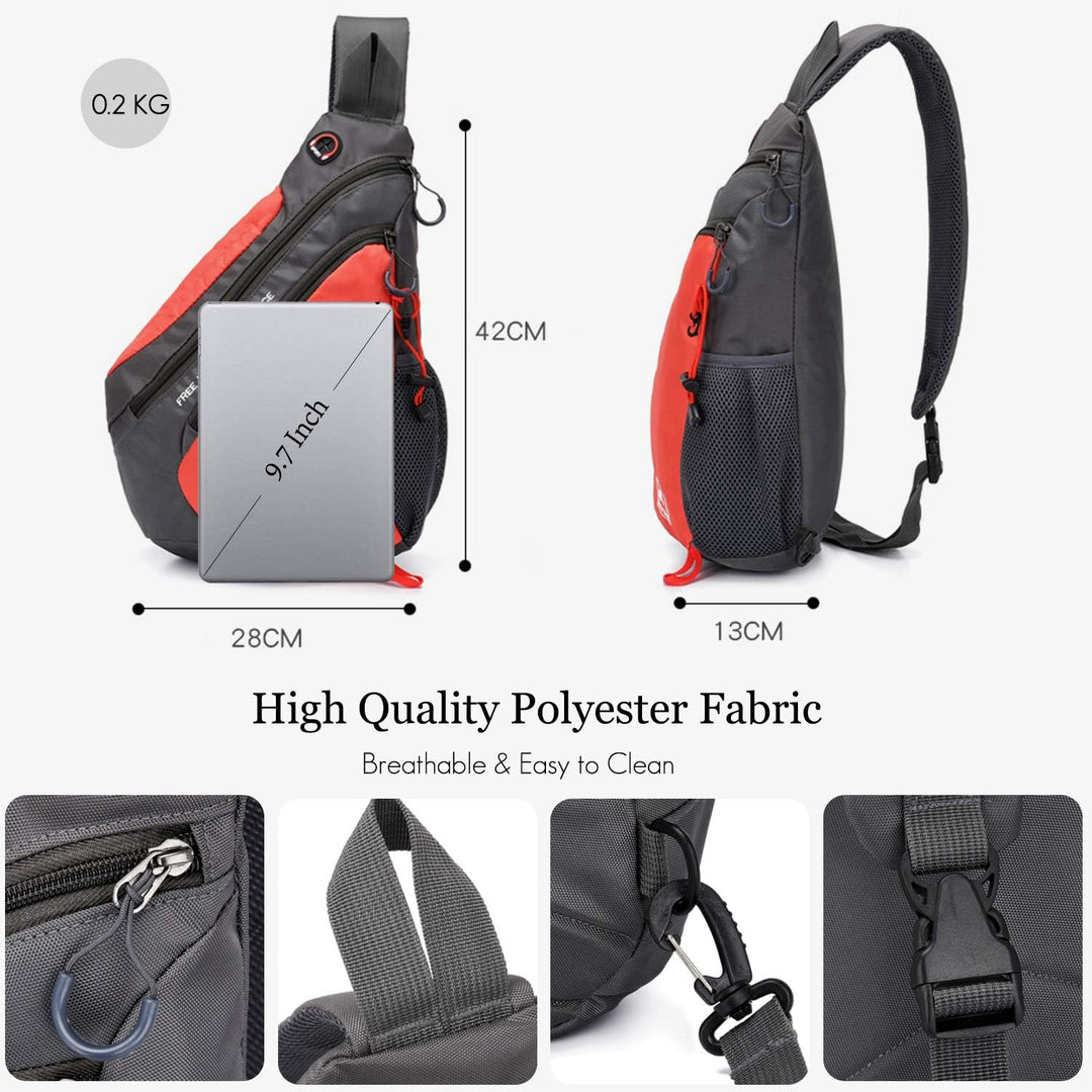 FANDARE Leicht Brusttasche Sling Rucksack Schultertasche Chest Bag Crossbody Umhängetasche Sporttasc