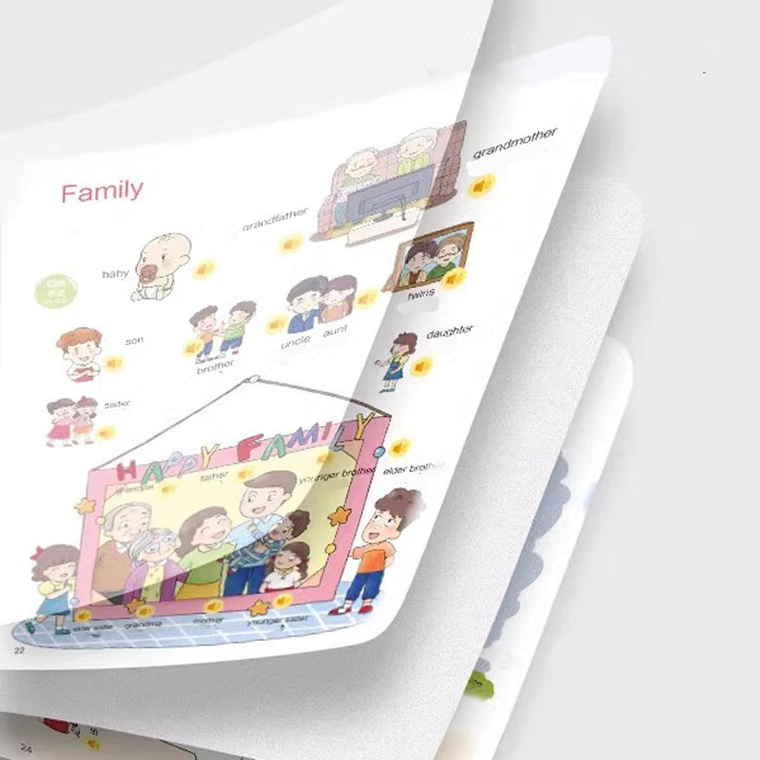 Interactive Talking Book, English Words Learning, 7.87x10.63x1.97 Speech Activity Story with Fun Sou