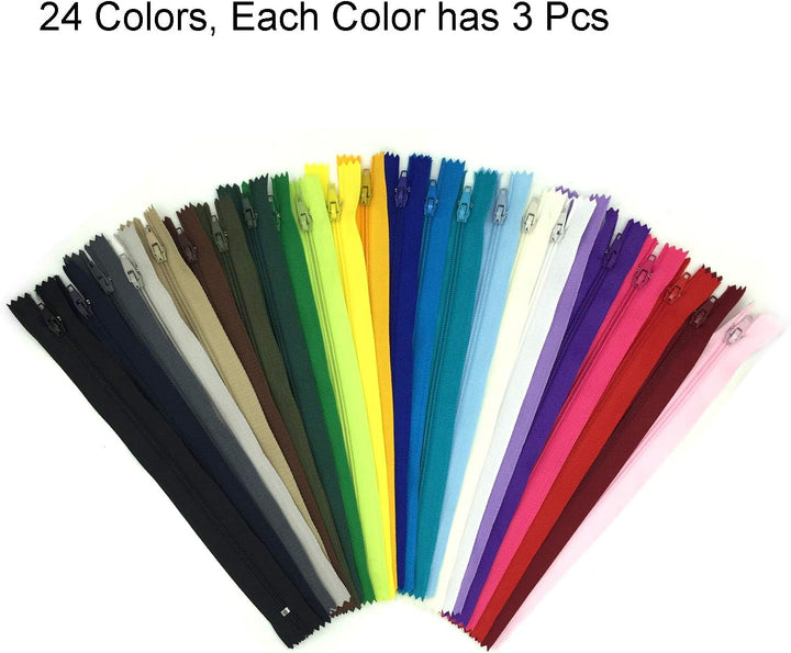 Reissverschluss, DOITEM 24 Farben Nylon Reissverschlüsse, 40cm lang, 2.5cm breit für Kleidung Tasche