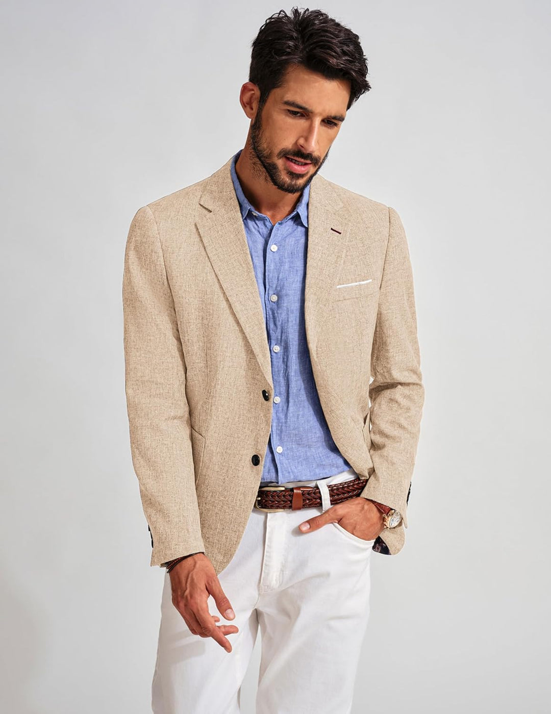 PJ PAUL JONES Herren Sakko Sportlich Regular Fit Business Anzugjacke Modern Freizeit Blazer mit 2 Kn