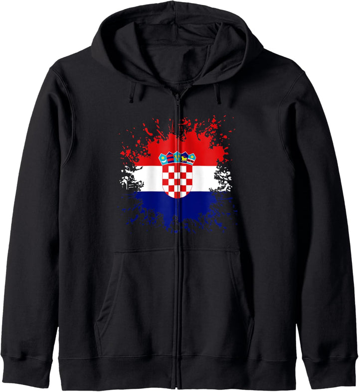 Kroatien Flagge Kroatische Fahne Kroate Kroatin Kapuzenjacke