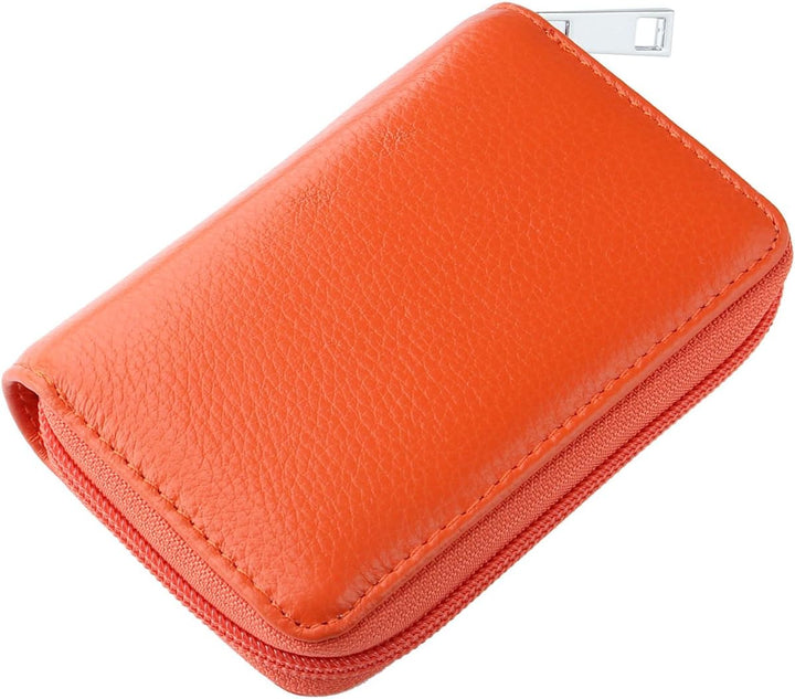 Kreditkartenetui Damen Herren Kartenetui Leder Orange, Orange