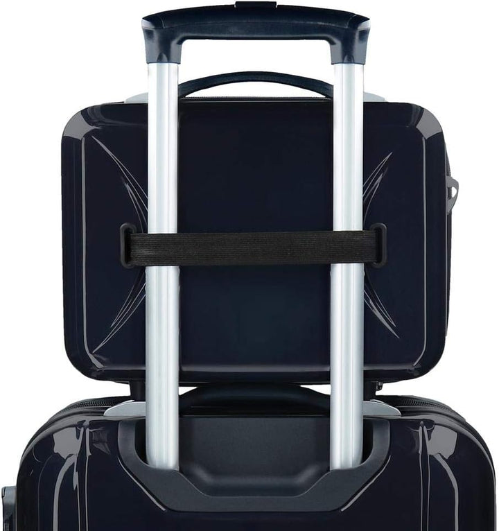 Disney Mickey Get Moving Kulturbeutel, anpassbar, mit Umhängetasche, Blau, 29 x 21 x 15 cm, ABS, 9,1