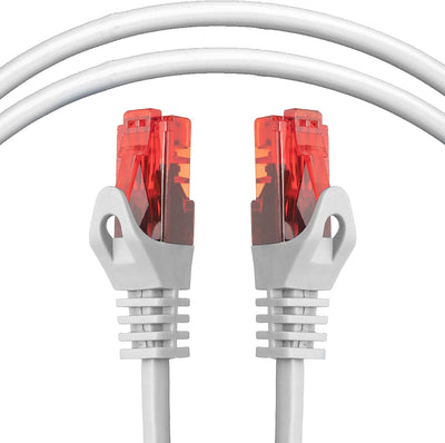 BIGtec - 5 Stück - 50m Gigabit Netzwerkkabel Patchkabel Ethernet LAN DSL Patch Kabel weiss (2x RJ-45