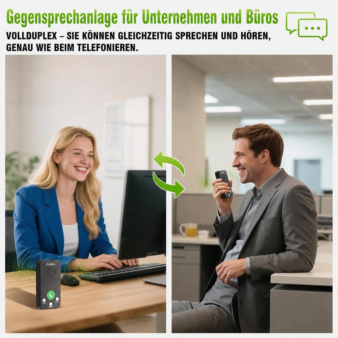 ChunHee Senioren Gegensprechanlage für Zuhause, Kabelloses Intercom 2er Set | Schnelle Hilfe per Tas