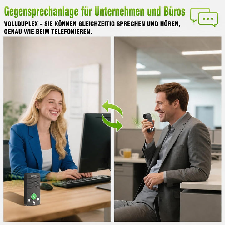 ChunHee Senioren Gegensprechanlage für Zuhause, Kabelloses Intercom 2er Set | Schnelle Hilfe per Tas