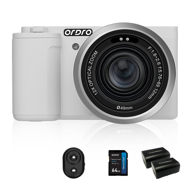 ORDRO G730 Spiegellose Kamera mit 5K-Videos, AF/MF, 12-facher optischer Zoom, 3.2" Vari-Winkel-Bilds
